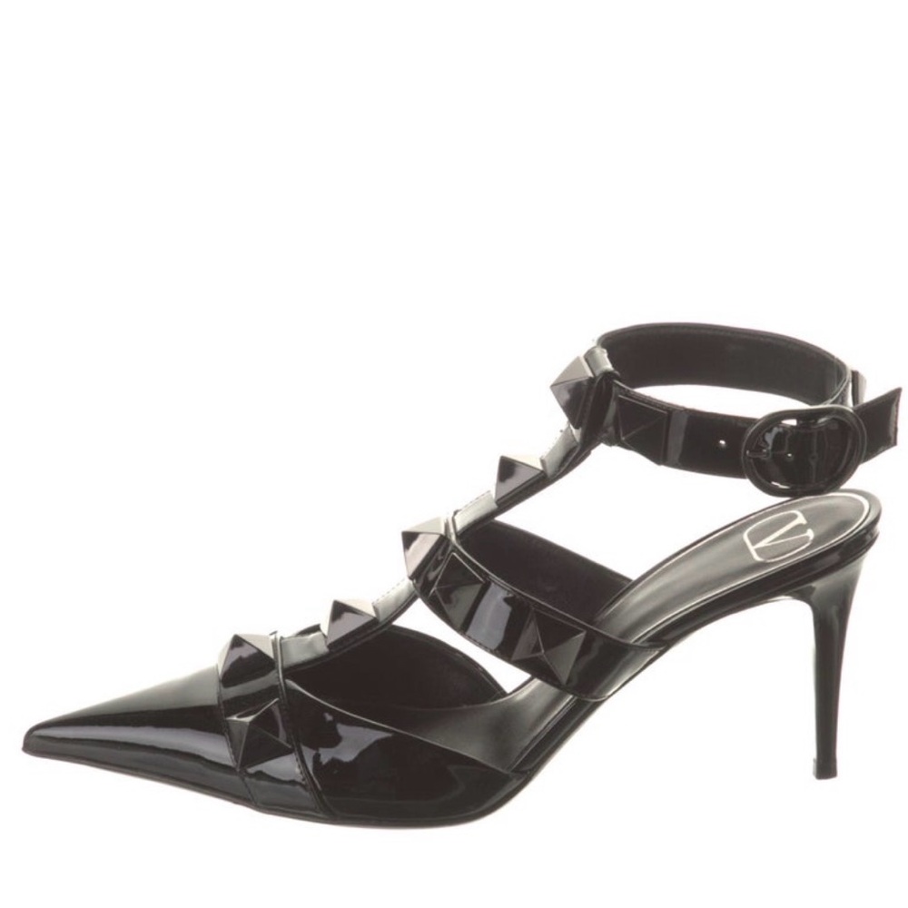 Valentino Rock Stud Black Patent Heels size 39.5